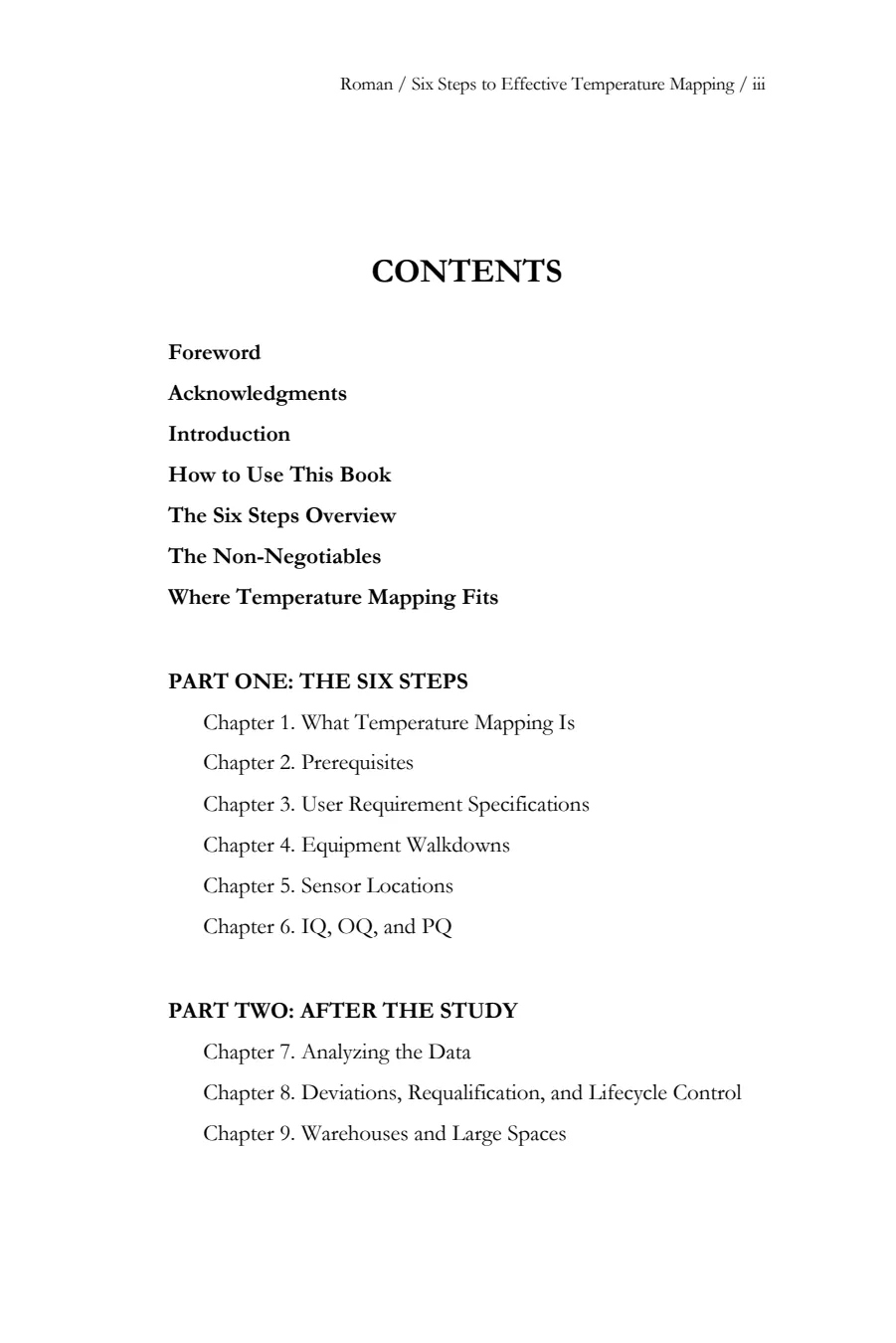 Contents, page iii: Foreword through Part Two, Chapters 1 to 9